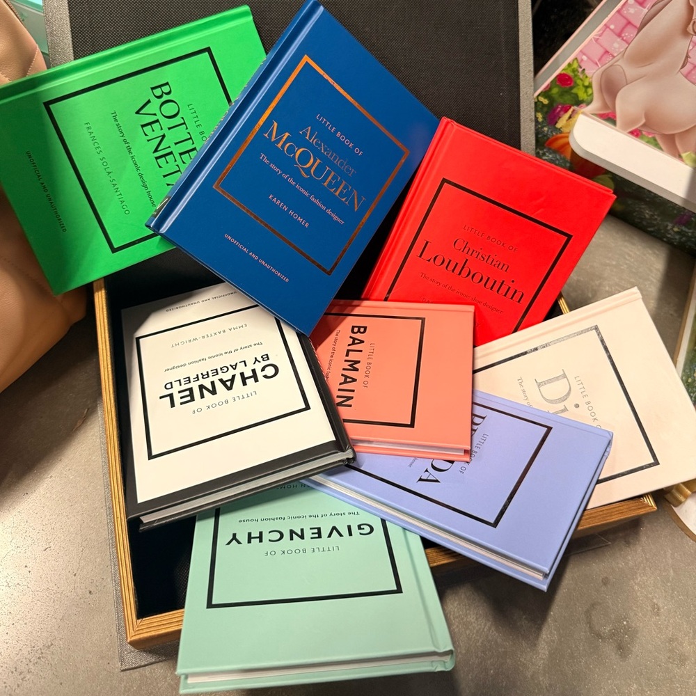 Assorted Designer Mini Books - Colorful Decorative Stack w/PARIS Storage Book